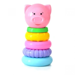 Traditional Stacking Toy "Hryusha" 19 cm with 4 Rings - KNOPA 1/5