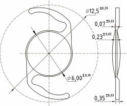 Hydrophilic Intraocular Lens "NanoCrystal" Aquamarine ACS12.05IOL/KIT