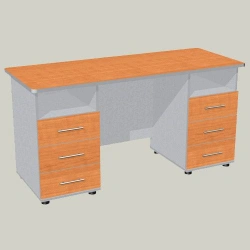 Rectangular Writing Desk with Two Pedestals Model STD-4