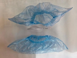 Medical Non-Sterile Shoe Covers "EXTRA" with Double Rubber Band, Blue, 500 Pairs