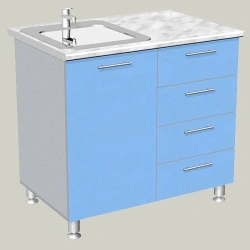Single Door Sink Cabinet with Four Drawers Model M-4