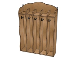 Decorative Clothes Rack with 5 Compartments, Plywood, Model SHD67
