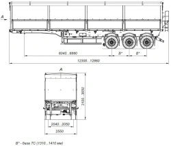 Tri-Axle Dump Semi-Trailer AM9564-30S with CEYLAN AS-1210-225-ST-OV Axles, 12 Ton Capacity