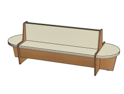 Cheburashka Sofa №3 with Two Side Seats (Semi-Soft) N300/NM31