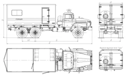 Diesel Cargo Truck Model 5777CN without Crane on Ural Chassis 4320-60, 4320-72