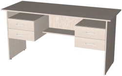 Teacher's Desk with 2 Hanging Cabinets and 2 Drawers, 150x60x75 cm, 16mm Melamine