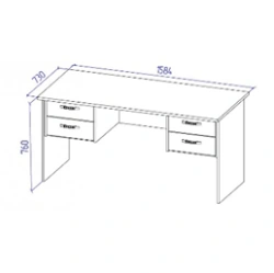 Freedom Office Desk with 2 Hanging Cabinets, Art. FSTP 10