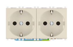 CADUCEUS ALING Experience Double Socket Outlet with Grounding, Beige, Model 74112.9