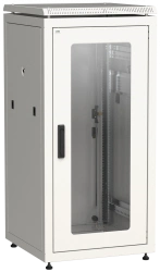 19" Floor Network Cabinet LINEA N 24U 600x800 mm with Glass Door, Grey, Model LN35-24U68-GM