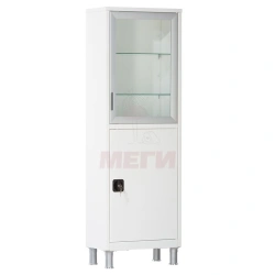 Two-Section Medical Cabinet with Glass Doors, Model ШМ-01-МСК(МСК-645.12)