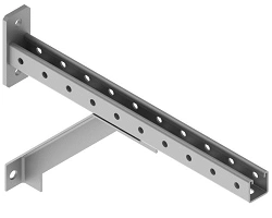 Single Brace for Consoles SM-U 00, 40x300 to 40x500 mm, 3 mm Thick, Hot-Dip Galvanized