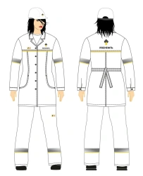 Women's Protective Clothing Set for Industrial Use - Short Robe and Pants