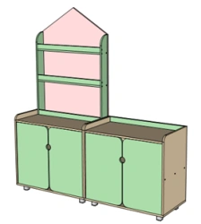 Educational Wall with Doors (No Board)