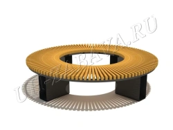 Round Bench with Metal Frame - "Krug" Model