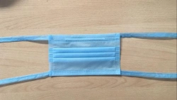 3-Layer Non-Sterile Disposable Medical Mask with Ties, Size 18x9 cm