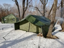 Tactical-6 6-Person Tent with PVC Roof and Canvas Walls