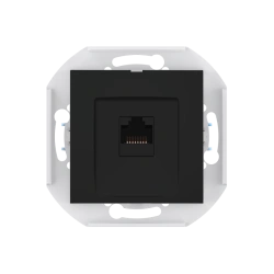 CADUCEUS ALING PRESTIGE Hidden Installation Computer Socket with Keystone RJ45 8P8C Cat.6 UTP, Black Soft Touch, Art. 60150.E1