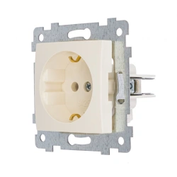 Maria Single Socket Mechanism with Grounding Contact RS16-445 Ivory Color
