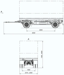Two-Axle Cargo Trailer 8465-14 for Bulk Transport