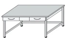 Metal Work Table with Two Hanging Metal Drawers SP-7(m)