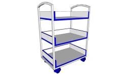 Metal Library Cart for Book Transportation