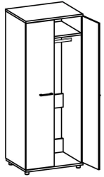 Deep Clothing Wardrobe with Hanger 9109 Brooklyn Series