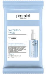 Cosmetic Wet Wipes with Tonic for Skin Refreshment PREMIAL