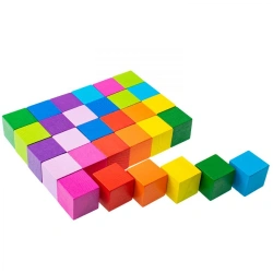Colorful Wooden Cubes Set (30 Pieces) - Model 1-45