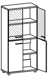 Document Cabinet with Glass Doors - Model 8206, Galant Series
