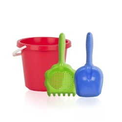 Kids Sand Play Set with Bucket, Rake-Sieve L25cm, Shovel L26cm