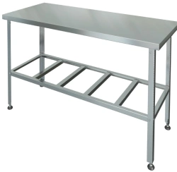 Stainless Steel Processing Table without Edges, Model SRP-0-0.7/1.5