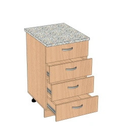 Kitchen Cabinet with 4 Doors and Drawers 400x600x850 mm TЯ-4.4
