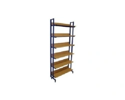 Single-Sided Library Shelf with Open Shelves