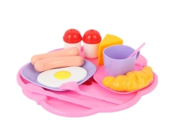 Doll Breakfast Playset with Tray, Eggs, and Accessories