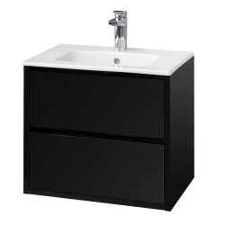 Aquaton Rimini 60 Sink Cabinet in Black Glossy - 1A226601RN950