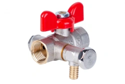 Nickel-Plated Ball Valve with Drain, Dist Series "Spec" DN15 1/2" G1/2