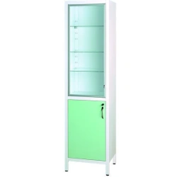 Medical Metal Cabinet Two-Section Single-Door with Glass for Medications SHM-1.302 "Aibolit