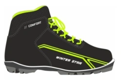 Winter Star Comfort Ski Boots Black (Neon Lime Logo) N