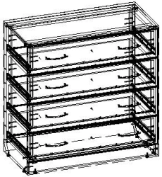 TV Commode Made of 16mm MDF with 0.4mm PVC Coating - Model ТВ-БК-5.9.01