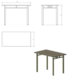Round Tube Dining Table for Object Placement - Series STO.O.KR