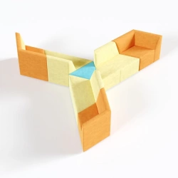 Modular Soft Office Sofas and Armchairs Series "Origami