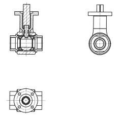 Ball Valve Shut-off and Regulating Coupling for Electric Drive KSHR DN 10-80 PN 1.6-8.0 MPa