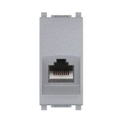 Caduceus Aling Experience Computer Keystone Wall Socket RJ45 8P8C Cat.6 UTP, 1M, Silver, Art. 74223.S