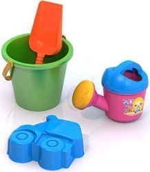 Colorful Sand Play Set No. 49 - Shovel, Transport Mold, Watering Can, Bucket