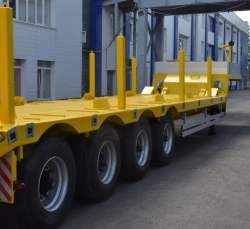 Heavy-Duty Semi-Trailer for Transporting Oversized Cargo and Containers with Pneumatic Suspension POLITRANS 94165-080