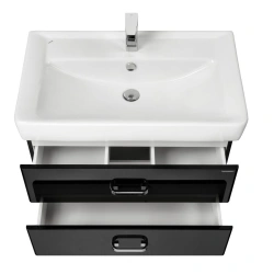 Modern Wall-Mounted Sink Cabinet Aquaton Amerina 80 Black