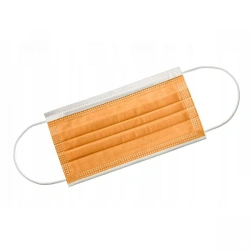 Non-Sterile Medical Mask Made of Non-Woven Materials "GEKSA" (Three-Layer, Orange, with Elastic Bands)