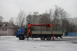 Special Vehicle with Hydraulic Loading Crane KMA Based on KAMAZ 65117 64K12N-UG