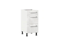 Kitchen Cabinet Facade Set 400 with 3 Drawers (White Gloss) - Gerda LD.272180.000