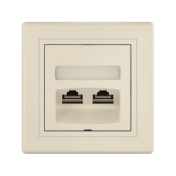 CADUCEUS ALING PRESTIGE Double Computer Socket with Keystone RJ45 Modules 614S.999